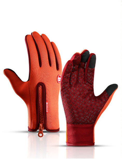 Touch Screen winter Sliding Waterproof Sports Gloves With Fleece 🇨🇳