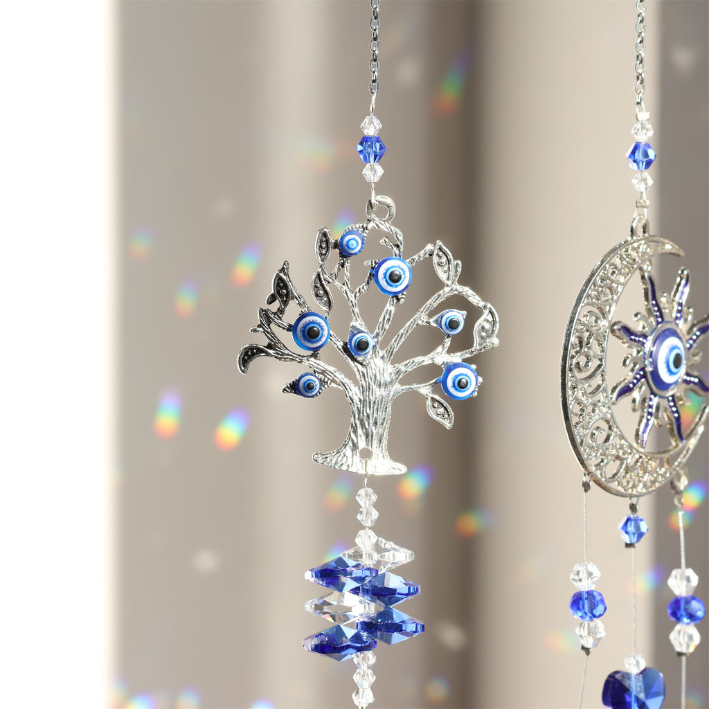 Devil's Eye Sunshine Catcher Lucky Tree Crystal Ornaments Outdoor Garden Home Window Hanging Decorations 🇨🇳