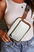 White Adjustable Strap Mini PU Leather Crossbody Bag 🇨🇳