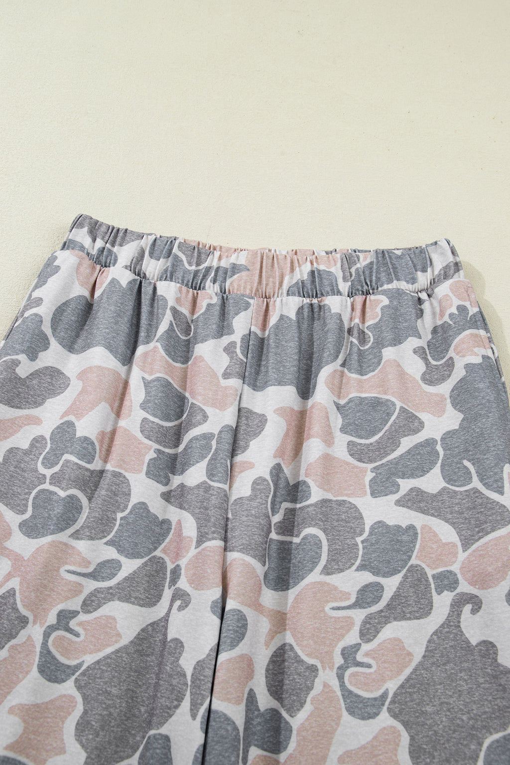 Multicolour Camouflage Short Sleeve Top and High Waist Wide Leg Pants Set 🇺🇸
