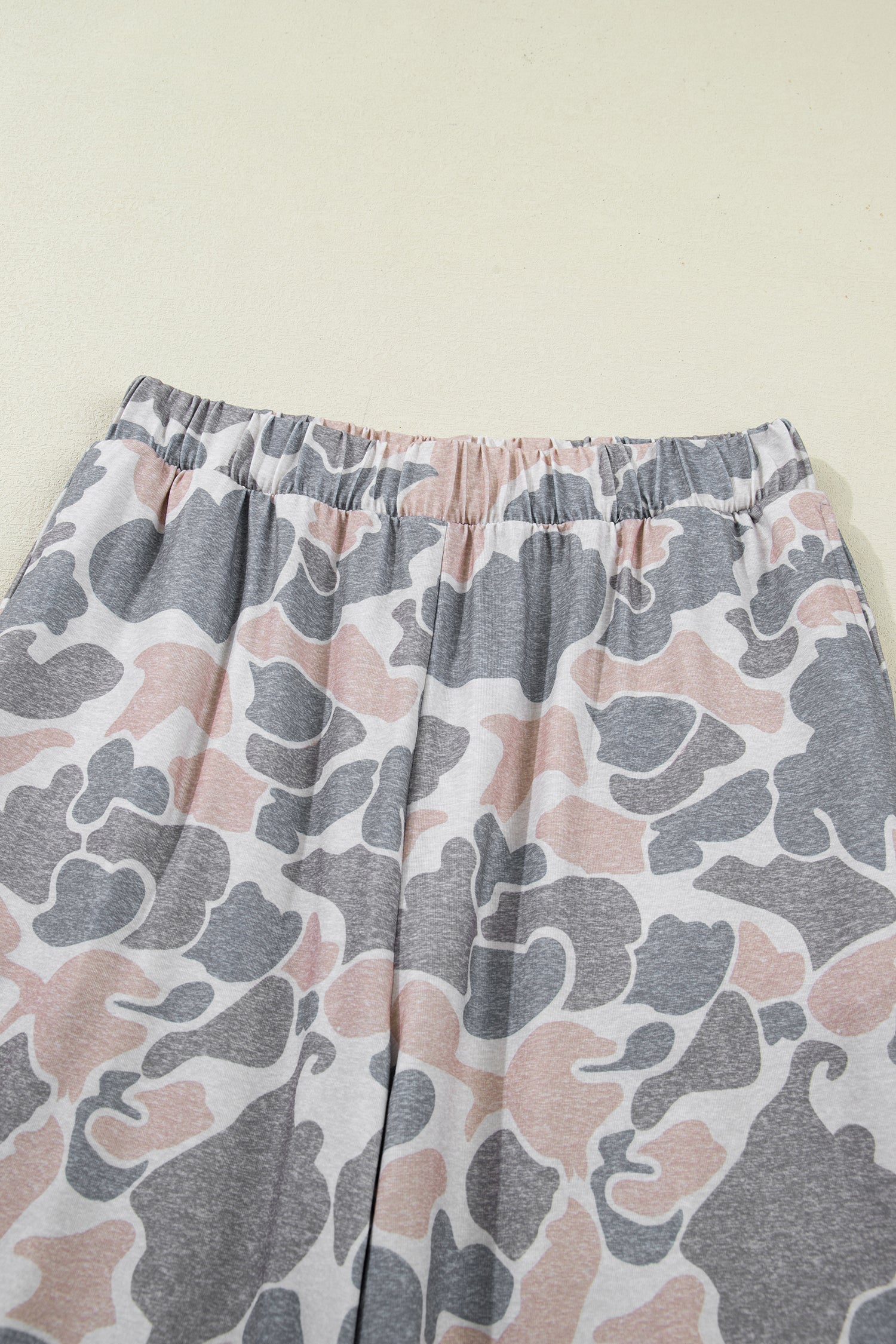 Multicolour Camouflage Short Sleeve Top and High Waist Wide Leg Pants Set 🇺🇸