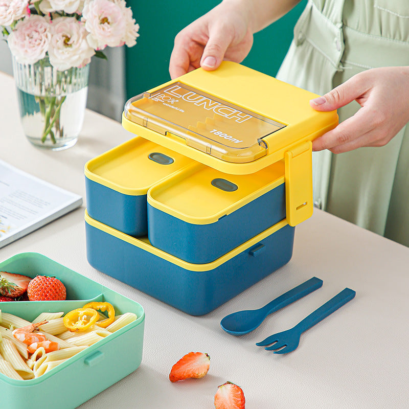 Sealed microwaveable double layer lunch box 🇨🇳