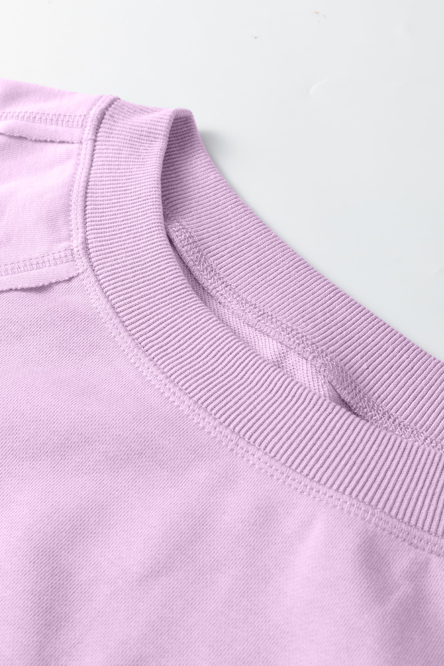 Orchid Petal Solid Color Raw Seam Patchwork Baggy Sweatshirt 🇺🇸