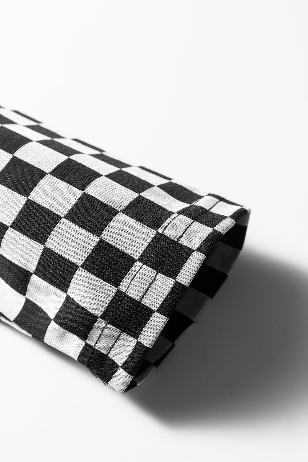 Black Plaid Textured Contrast Checkered Patchwork Long Sleeve Top 🇺🇸