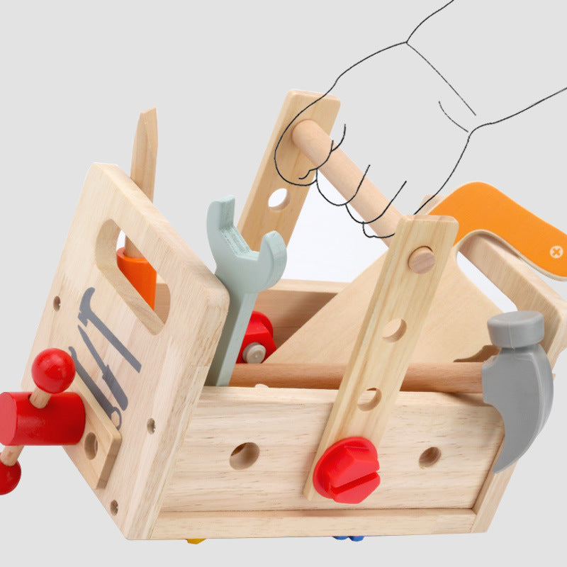 Children's wooden hand-held toolbox, screw and nut disassembly tool, desk tool, puzzle toy 🇨🇳