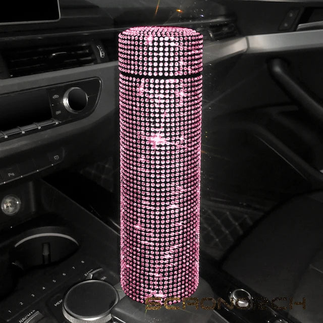 Bling Rhinestone Thermos Insulated Double Wall Stainless Steel Water Bottle 🇨🇳