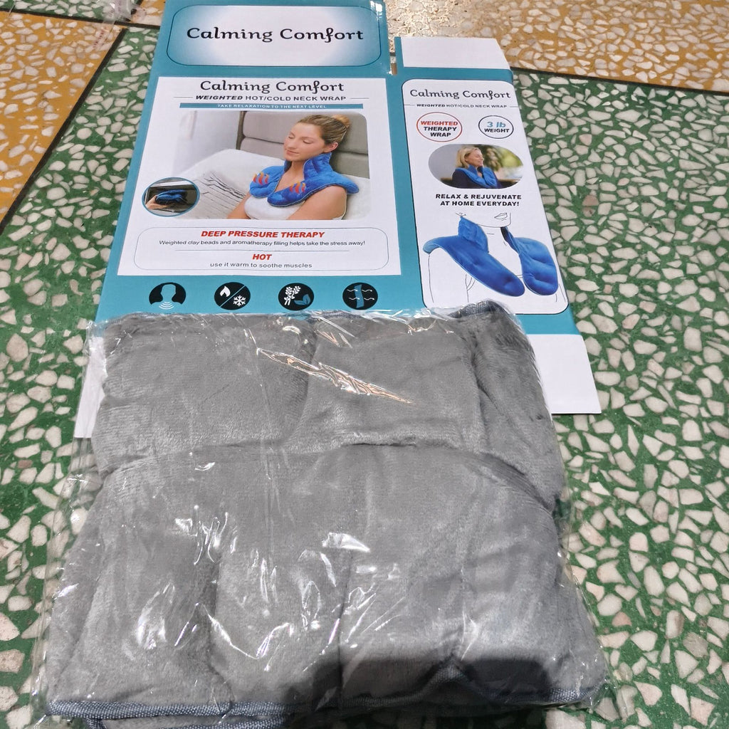 Microwave Heating Neck and Shoulder Wrap Gravity Weighted Strap Plush Heating Pad with Hot/Cold Pack 🇨🇳