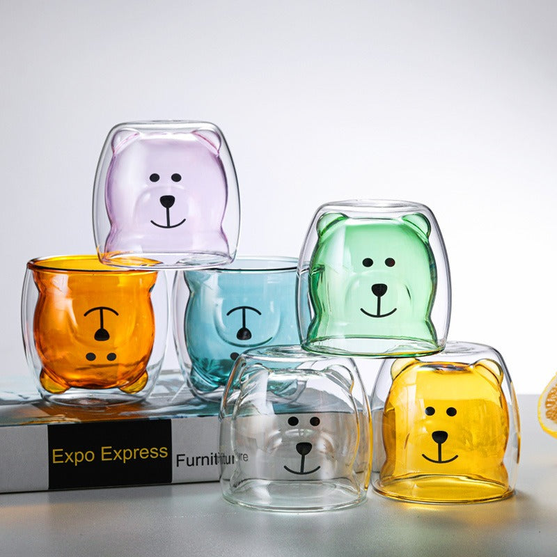 Creative Cartoon Double Glass Bear Cup 🇨🇳