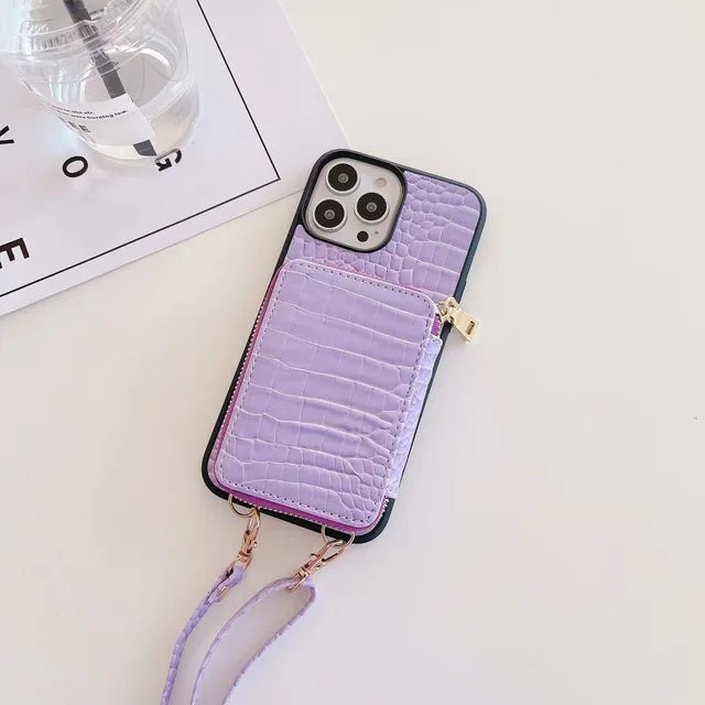 Luxury Leather Wallet Crossbody Lanyard Soft Phone Case Back Hard Cover 🇨🇳