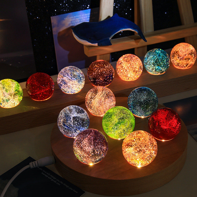Colorful glass beads glowing crystal balls home decor ornaments night lights 🇨🇳