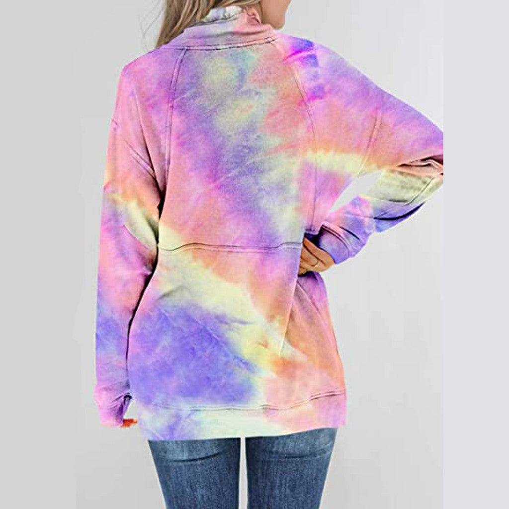Long Sleeve Lapel Tie-dyed Sweater Spring Wear 🇨🇳