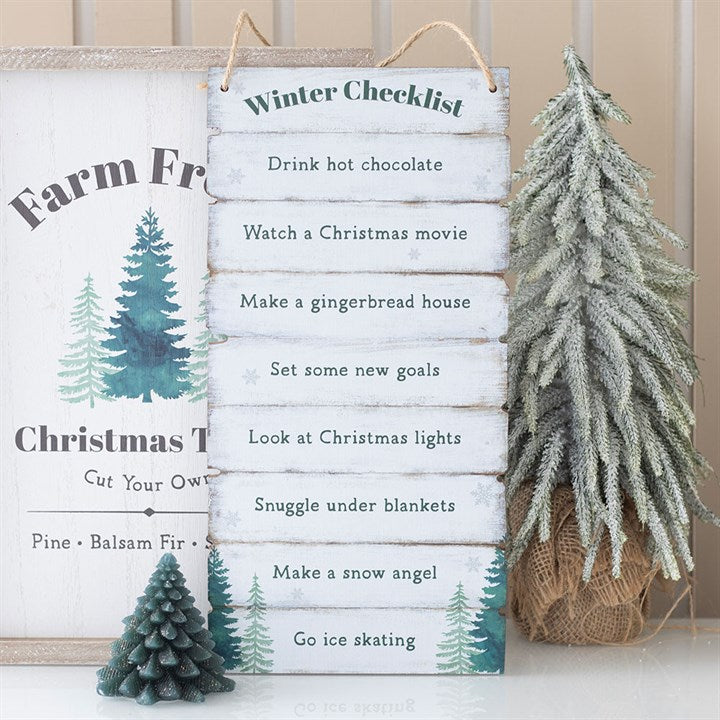 Winter Wonderland Checklist Hanging Sign 🇬🇧