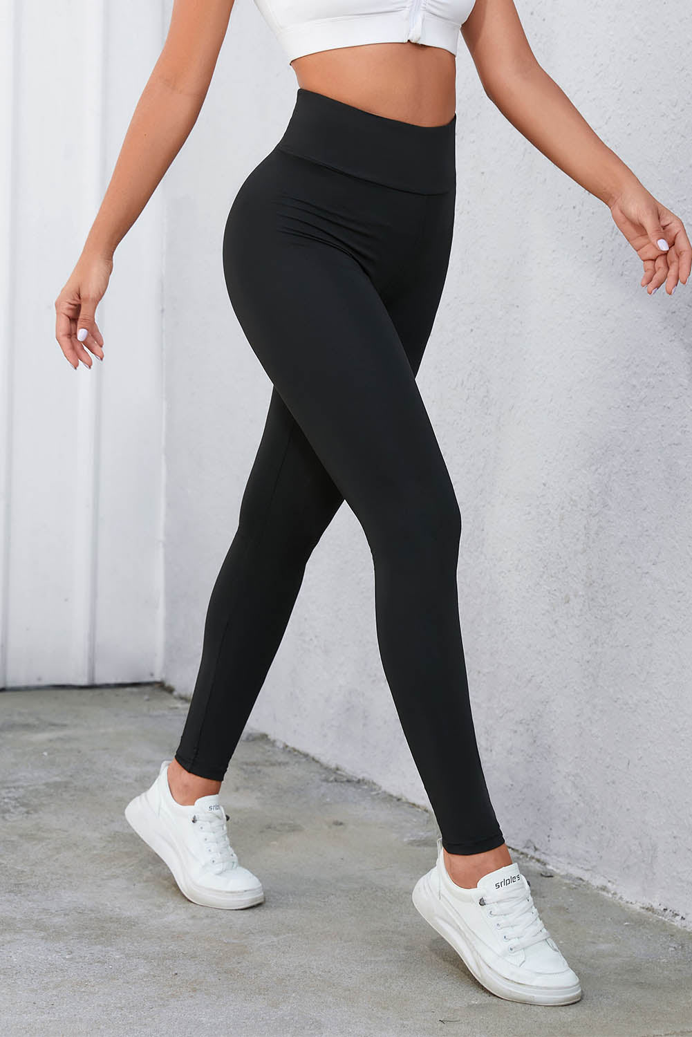 Black Criss Cross Tummy Control High Waist Leggings 🇺🇸