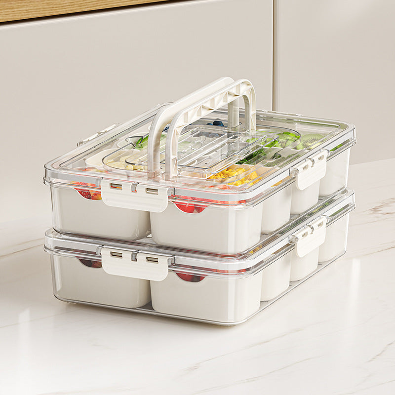 8 Grids Divided Serving Tray Fruits Snack Box Organizer Food Storage Container Seasoning Separator Box Refrigerator Organizer 🇨🇳