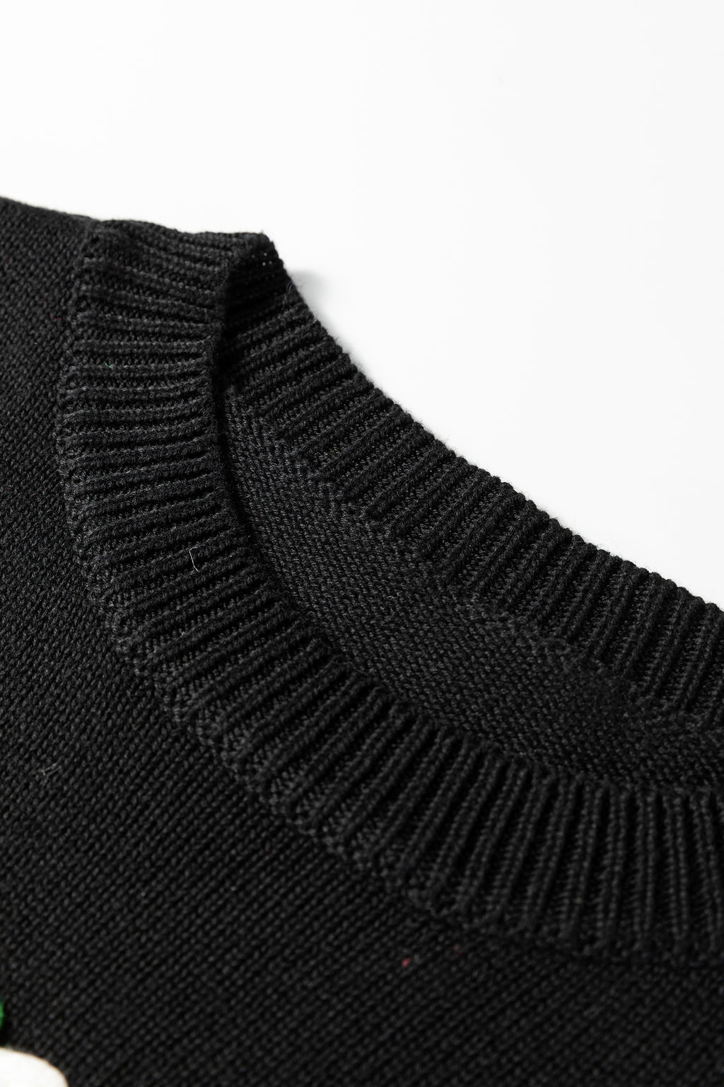 Black Merry Colorful Dot Detail Christmas Drop Shoulder Sweater 🇺🇸