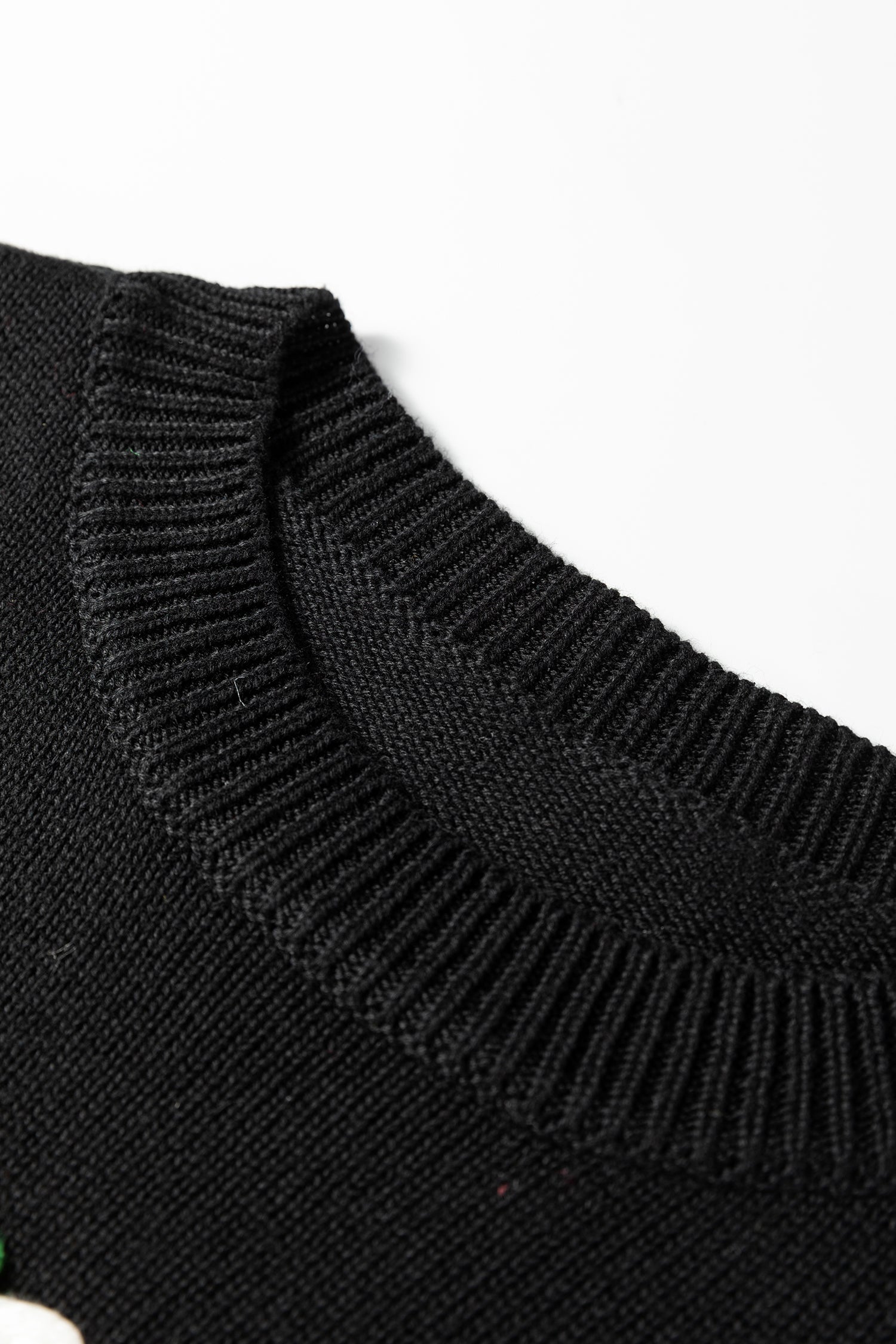 Black Merry Colorful Dot Detail Christmas Drop Shoulder Sweater 🇺🇸