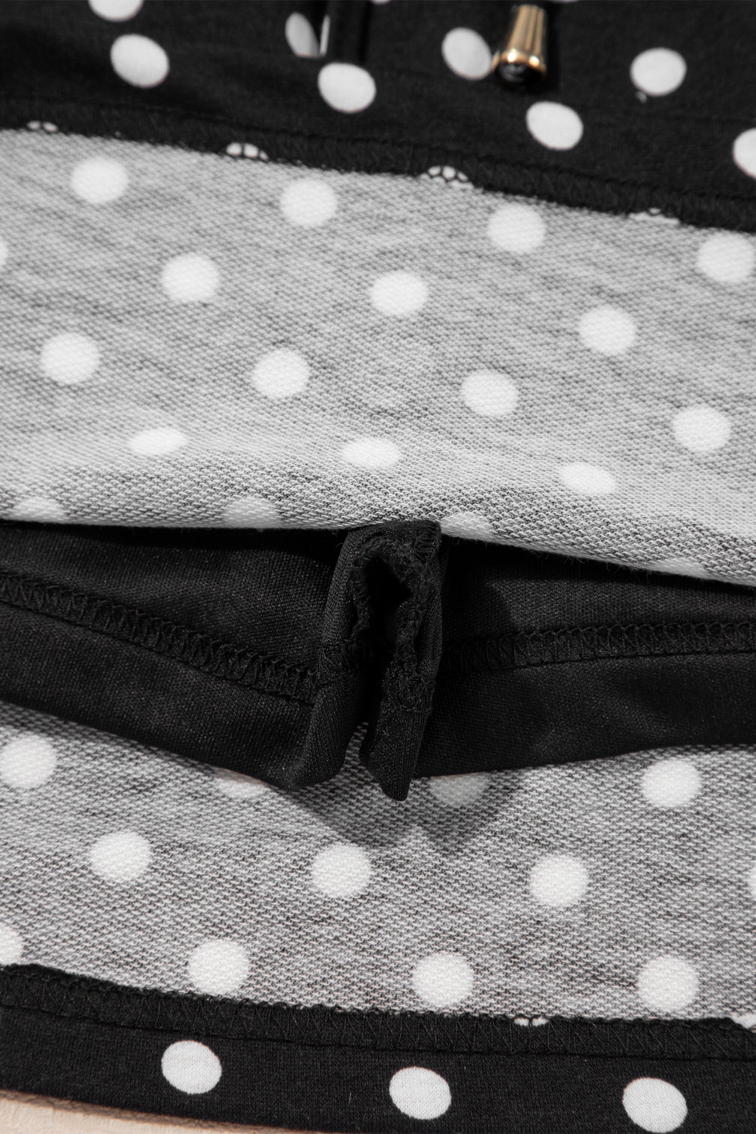 Black Polka Dot Drawstring Casual Mini Skort 🇺🇸