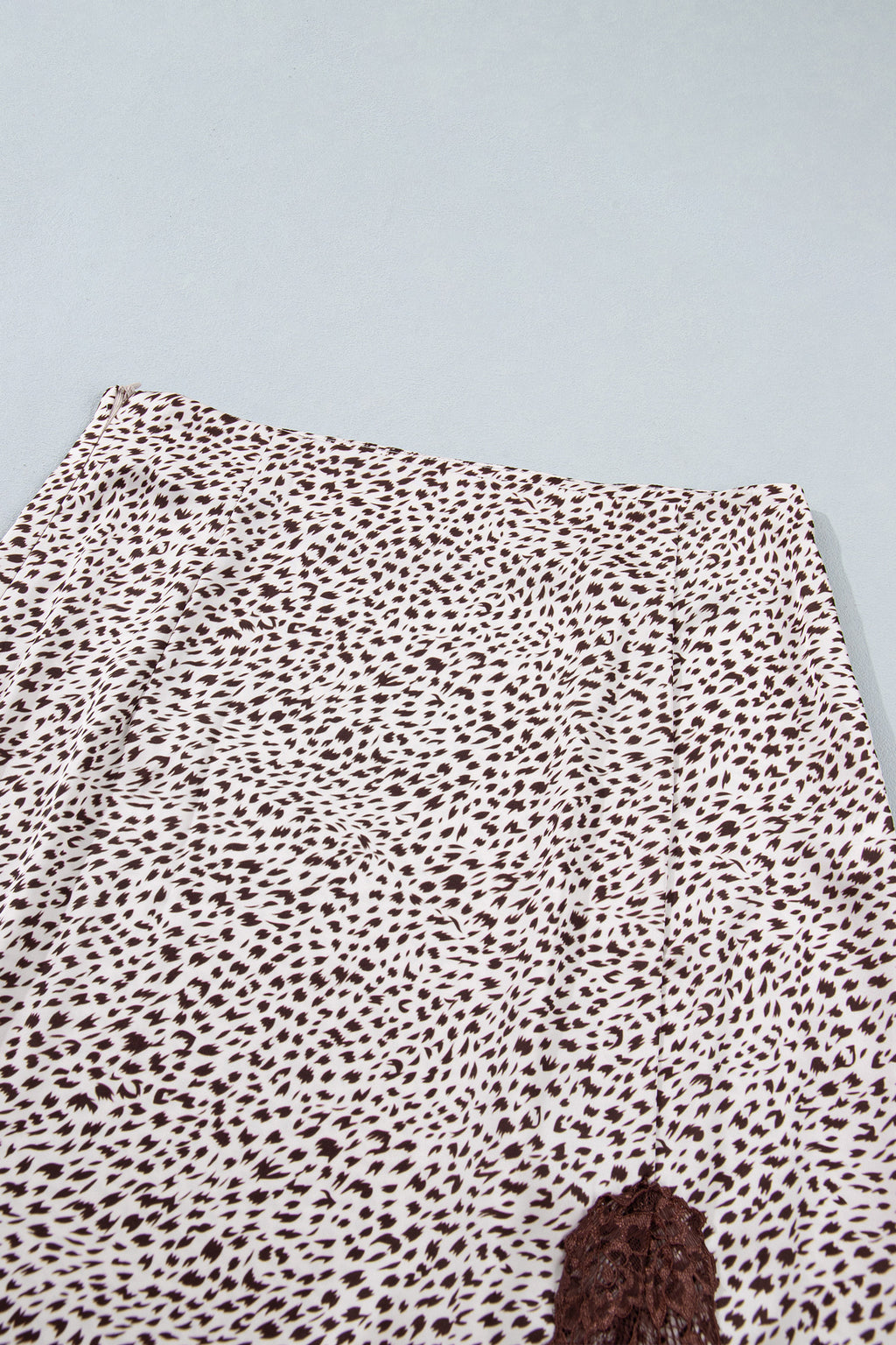 Brown Cheetah Print Trim Split Long Western Skirt 🇺🇸