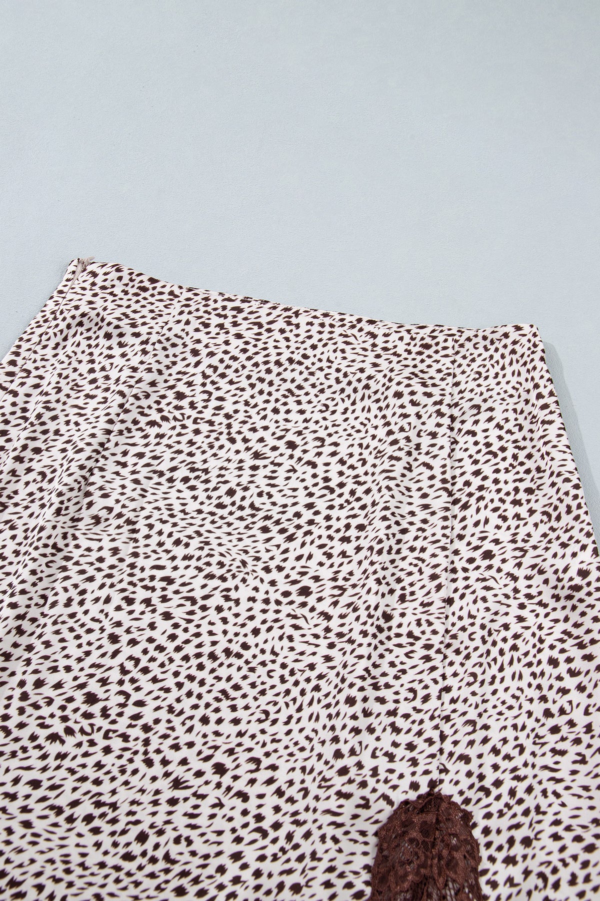 Brown Cheetah Print Trim Split Long Western Skirt 🇺🇸
