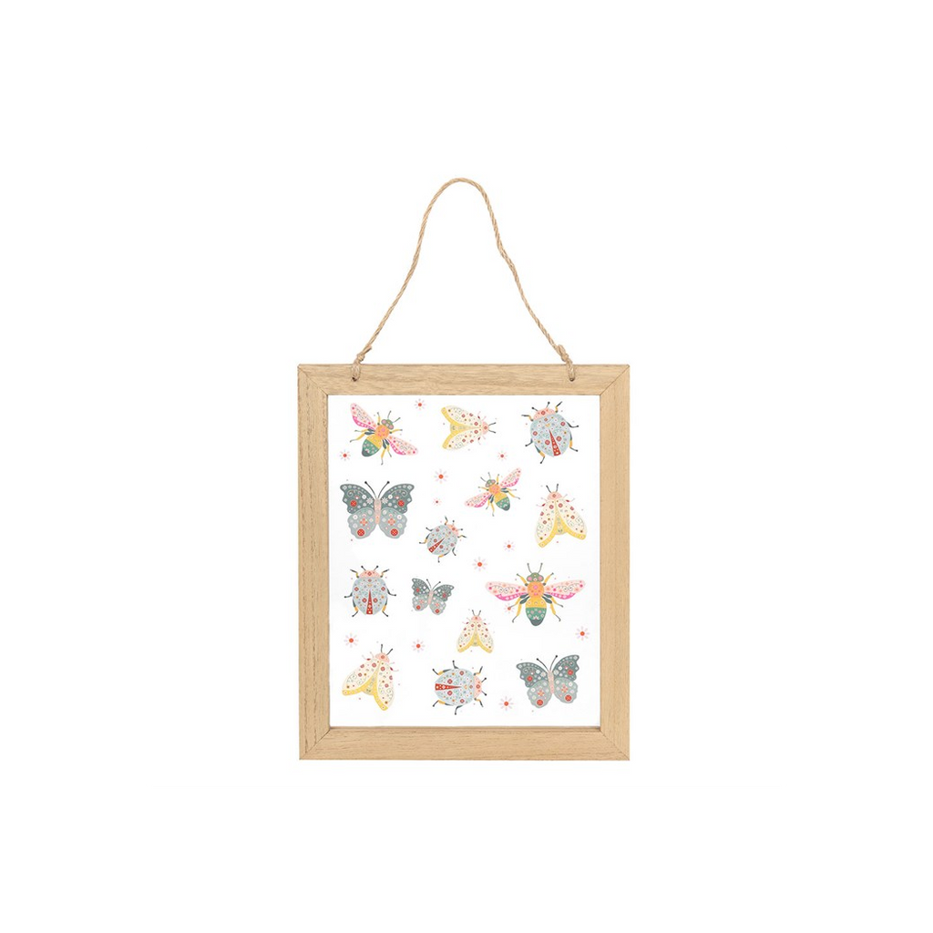 Floral Bug Print Glass Wall Hanging 🇬🇧