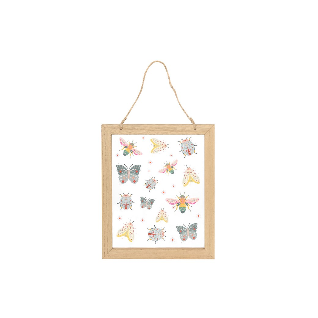 Floral Bug Print Glass Wall Hanging 🇬🇧