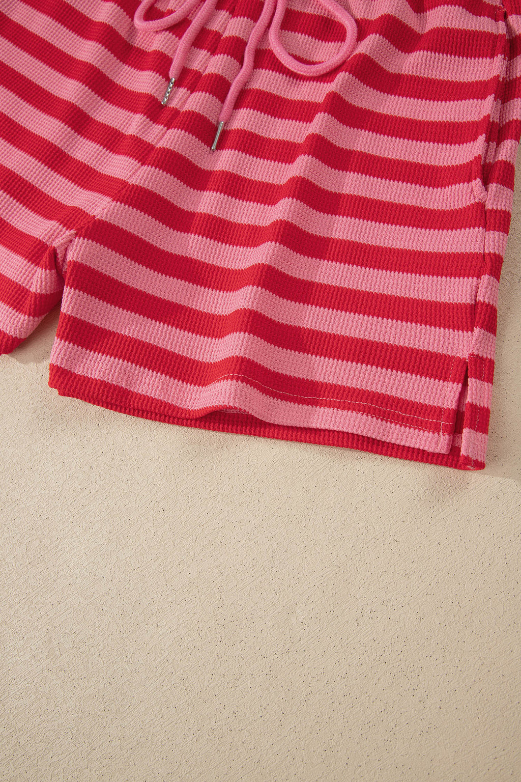 Red Stripe Puff Short Sleeve T Shirt Matching Shorts Set 🇺🇸
