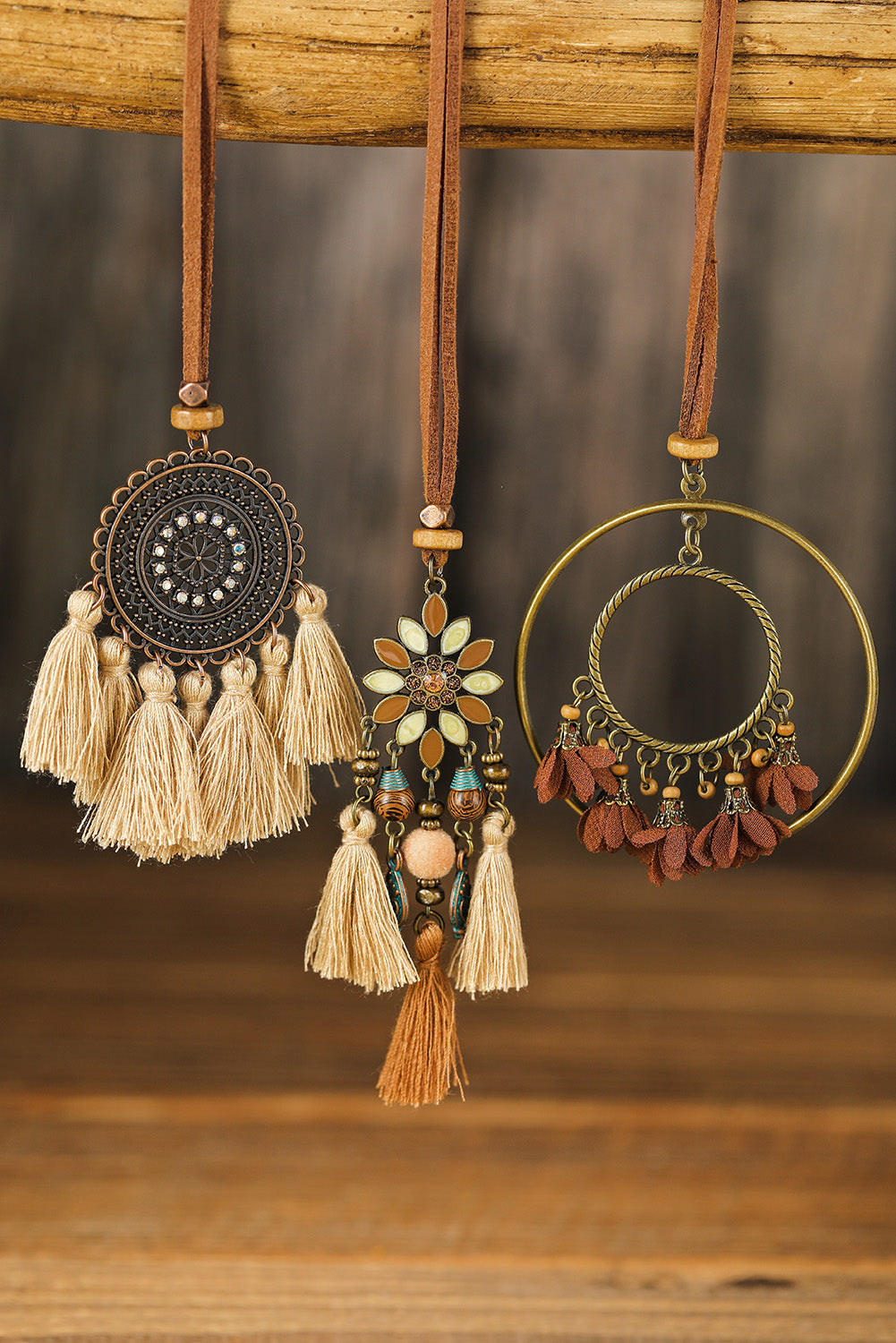 Multicolor 3pcs Bohemian Retro Tasseled Pendant Necklace 🇨🇳