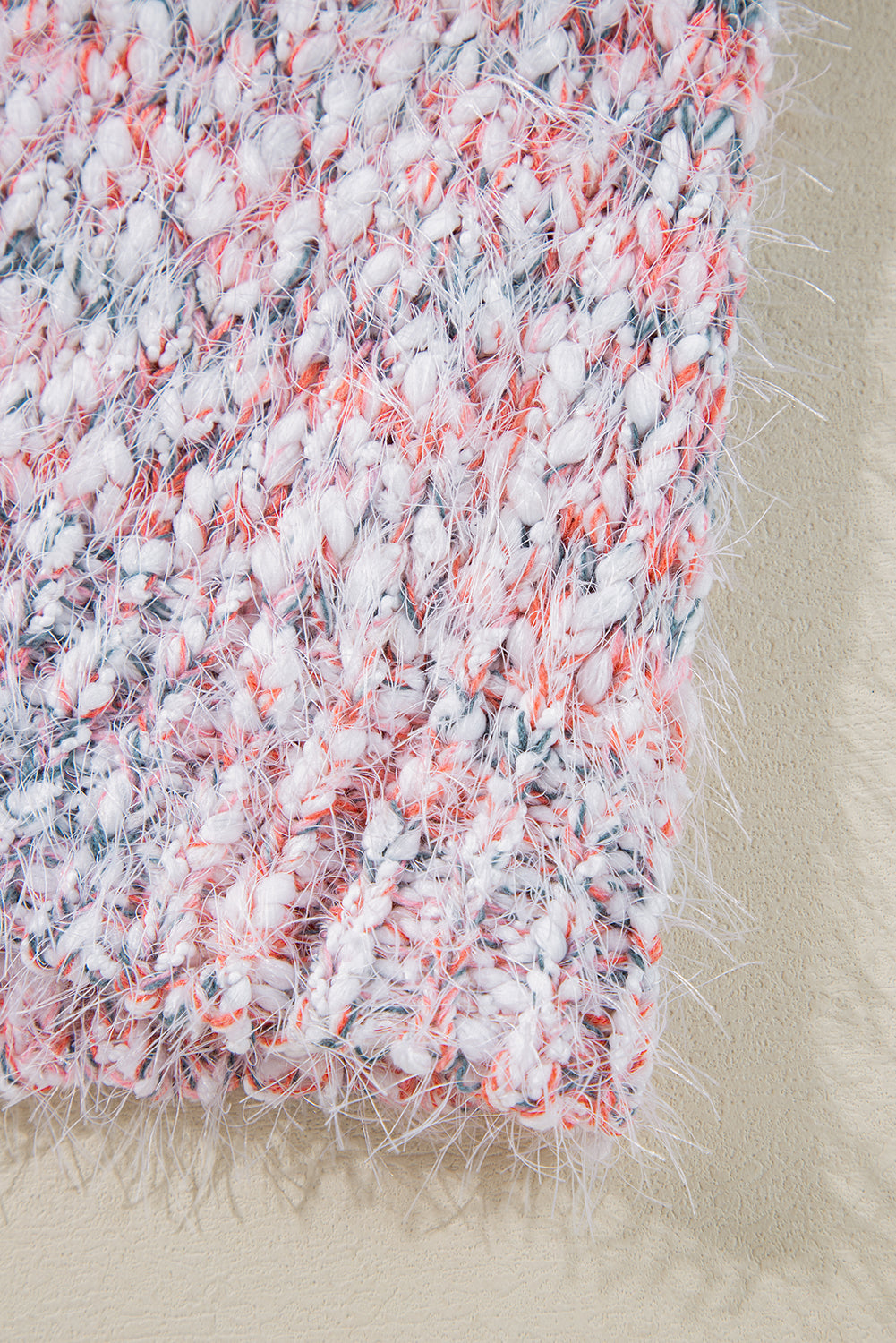Pink Multicolor Confetti Open Front Knit Cardigan 🇨🇳