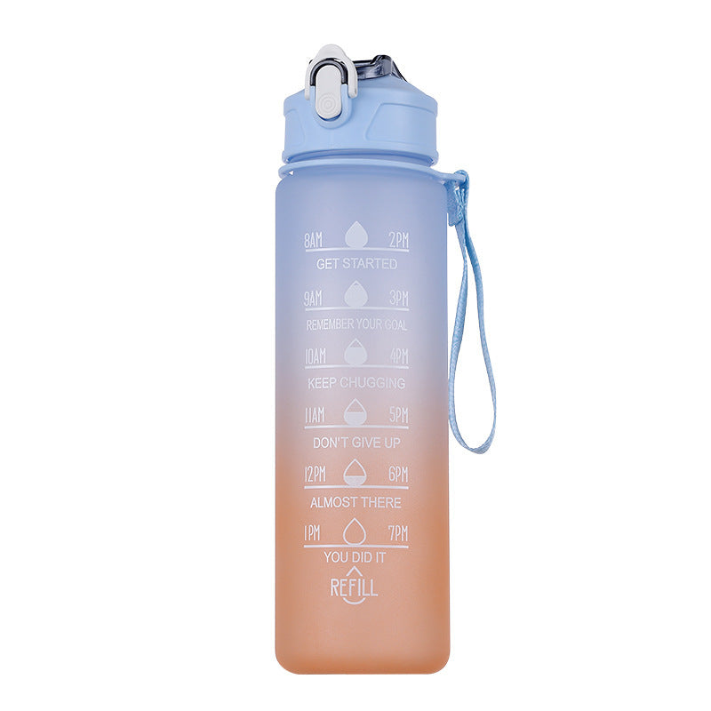 Large Capacity Sports Plastic Scale Water Bottle Portable Sports Bottle Portable Drinking Cup With Straw 🇨🇳