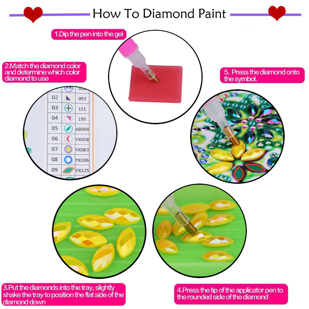 10 Pieces DIY Crystal Glitter Diamond Painted Wooden Art Coaster With Stand Sunflower Style 🇨🇳