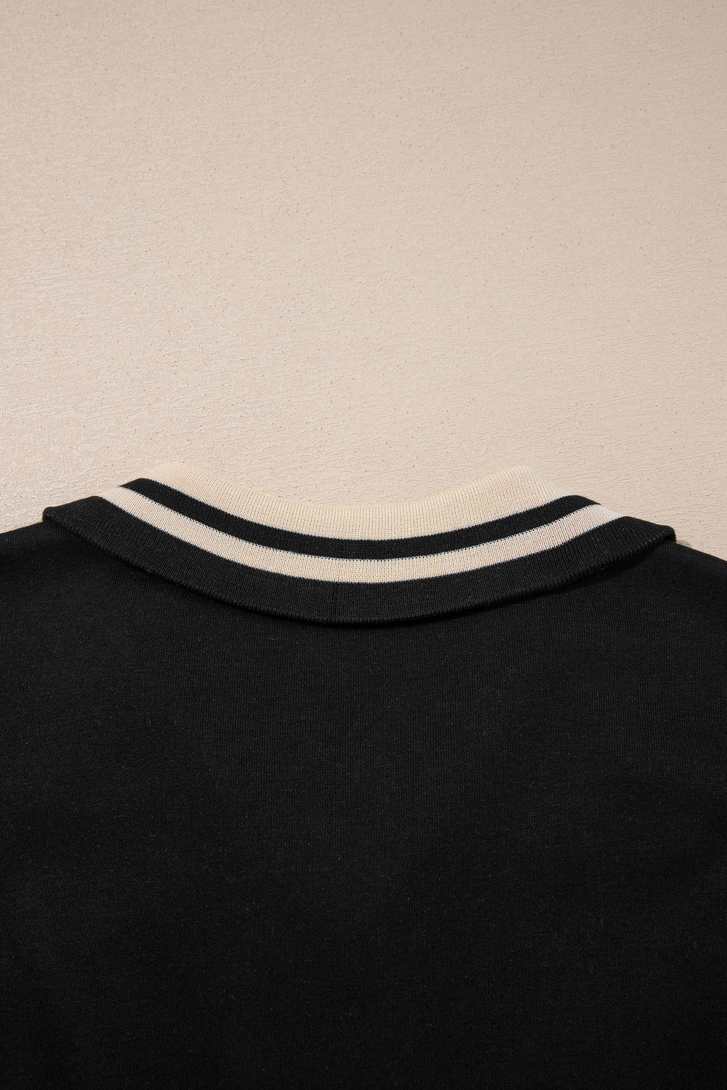 Black Striped Webbing Trim Preppy Polo Tee Dress 🇺🇸