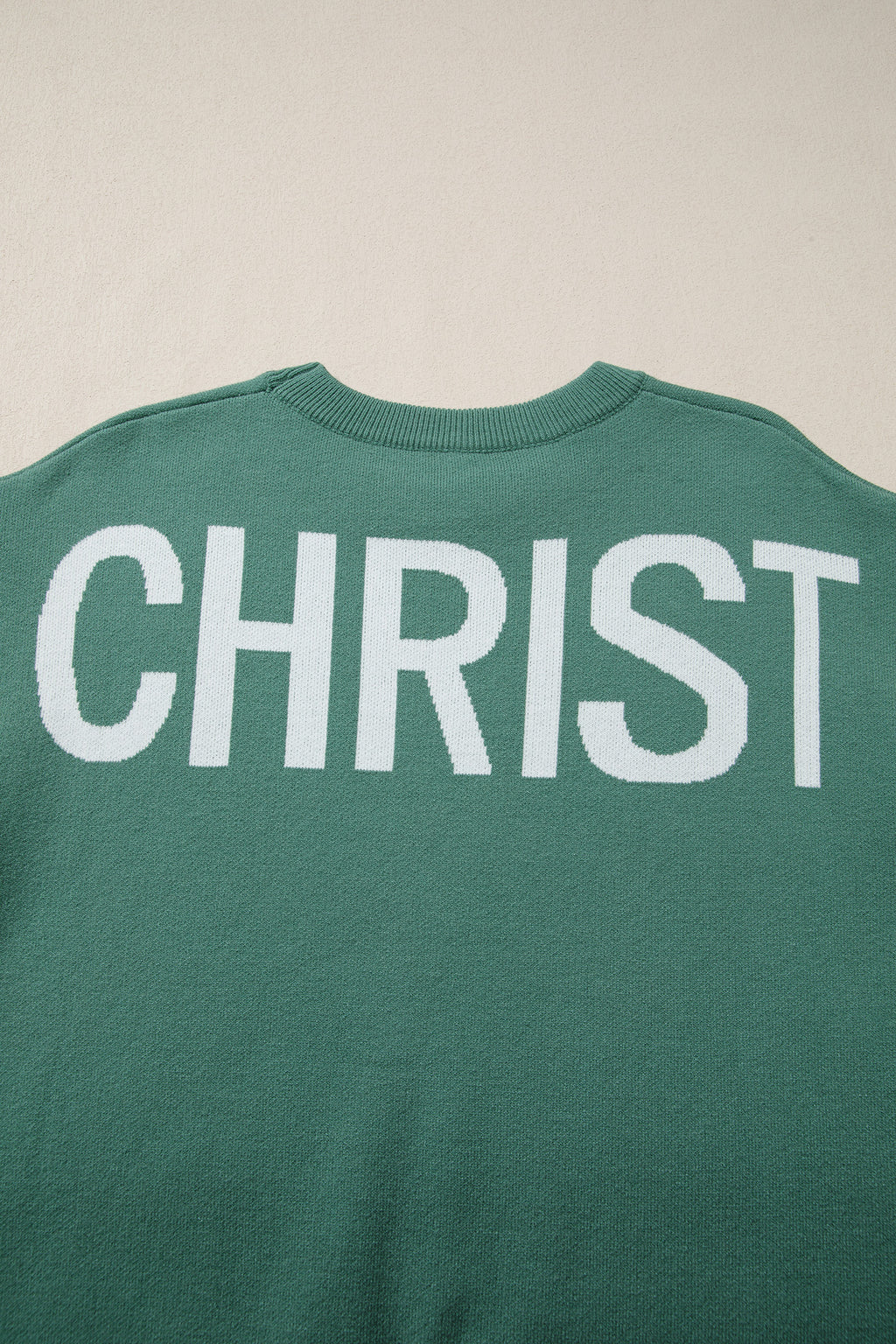 Blackish Green HO HO HO MERRY CHRISTMAS Drop Shoulder Loose Sweater 🇺🇸