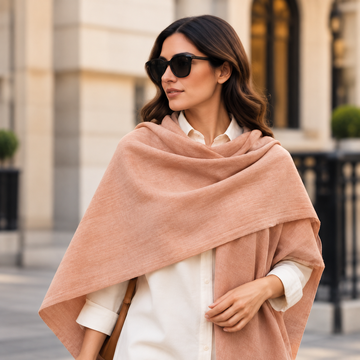 Warm Peach Nude Cotton Scarf – Soft, Comfortable Everyday Essential 🇬🇧