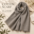 Taupe Grey Cotton Scarf – Soft, Comfortable Everyday Essential 🇬🇧