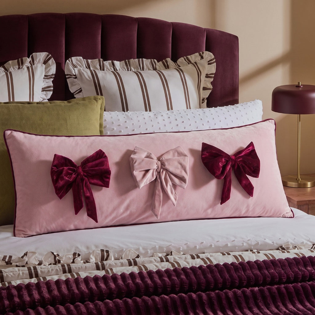 Bow Detail Bolster Pillow 🇬🇧