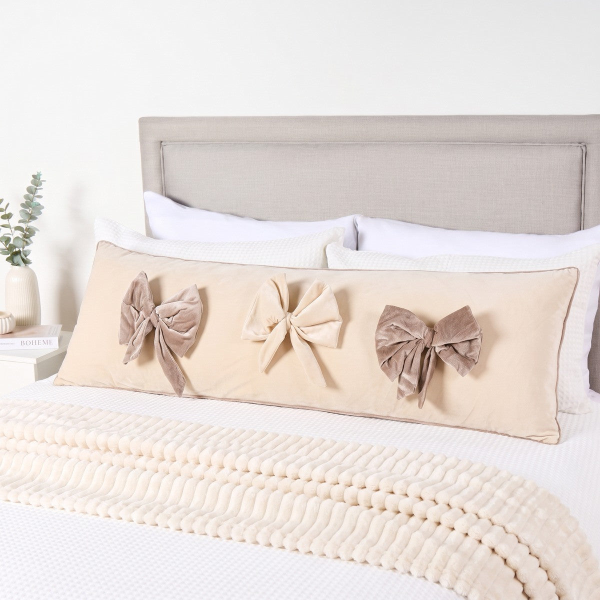 Bow Detail Bolster Pillow 🇬🇧