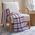 Vintage Stripe Fleece Throw - Blue/Burgundy 🇬🇧