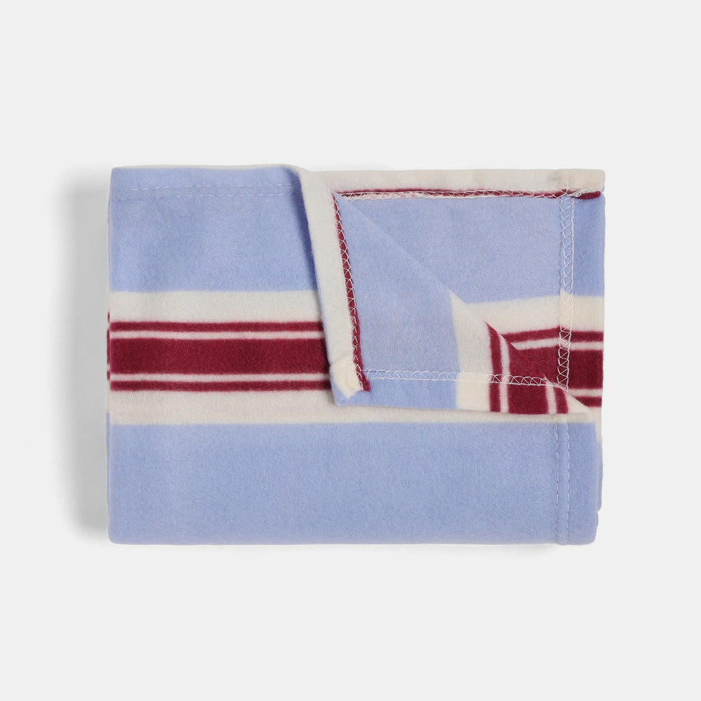 Vintage Stripe Fleece Throw - Blue/Burgundy 🇬🇧