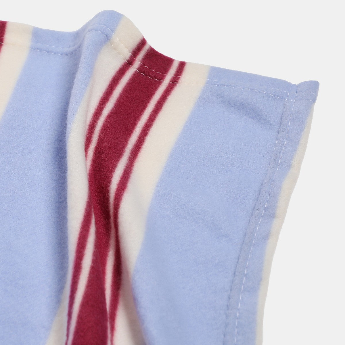 Vintage Stripe Fleece Throw - Blue/Burgundy 🇬🇧
