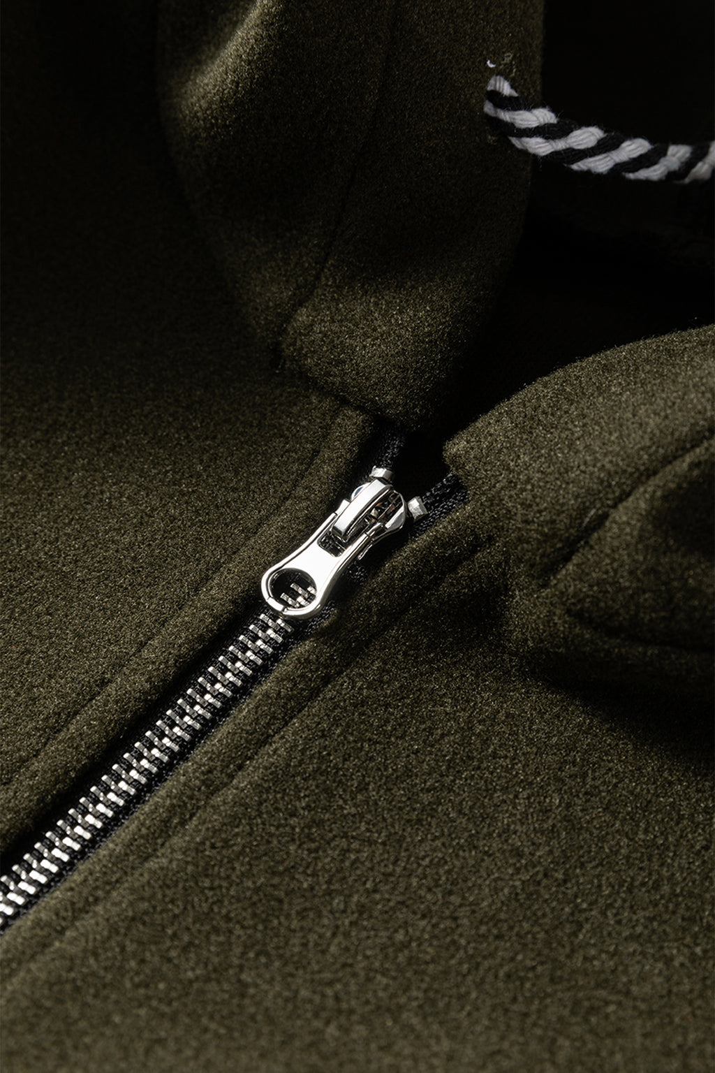 Four Leaf Clover Contrast Cuffed Drop Shoulder Zip up Tunic Hoodie 🇺🇸