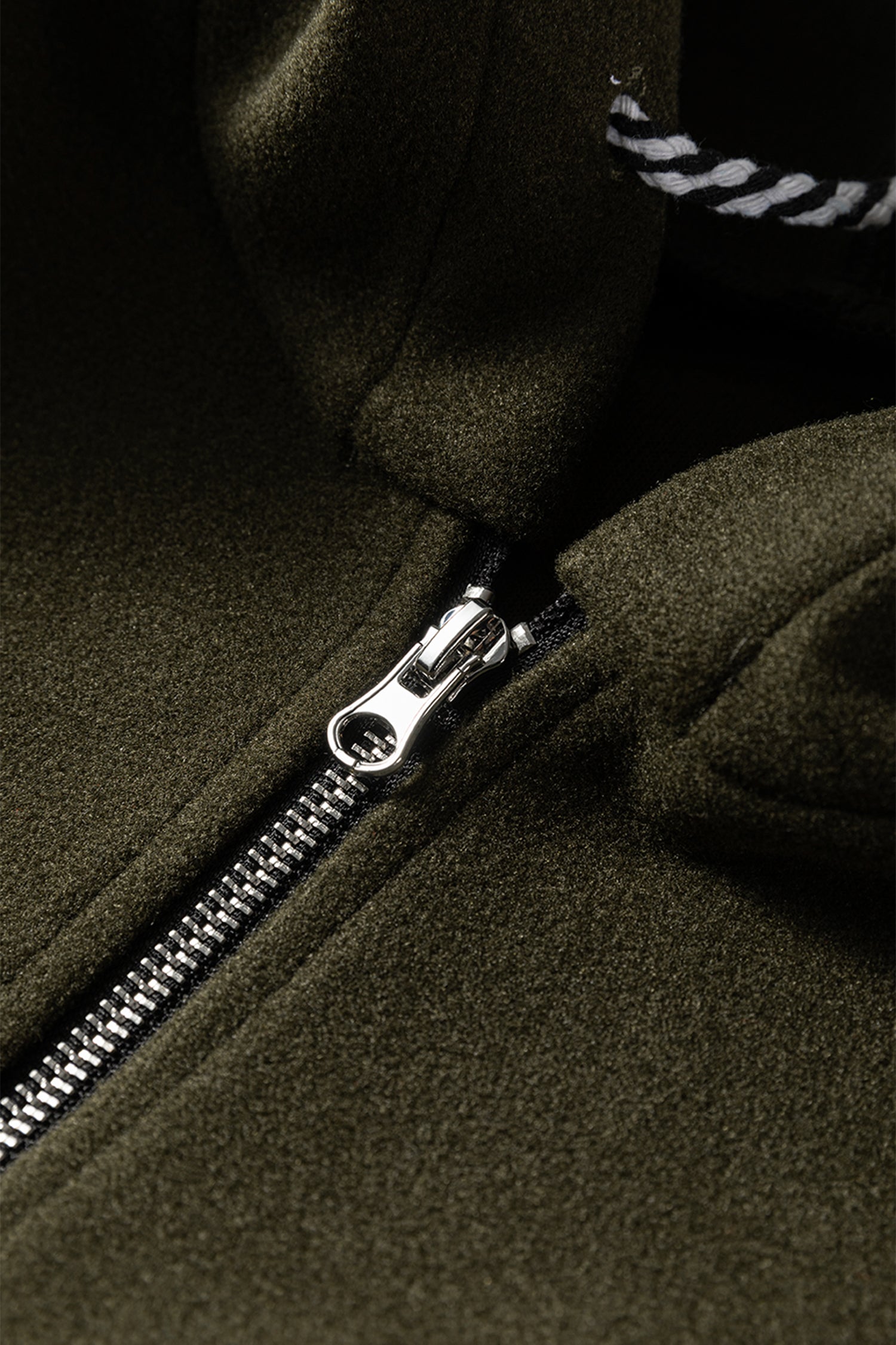 Four Leaf Clover Contrast Cuffed Drop Shoulder Zip up Tunic Hoodie 🇺🇸