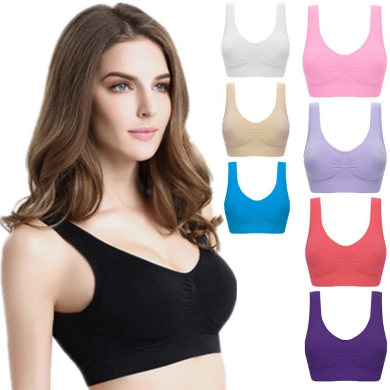 Women Yoga Tank Tops  Sports Bra Workout Fitness Running Crop Top 🇨🇳
