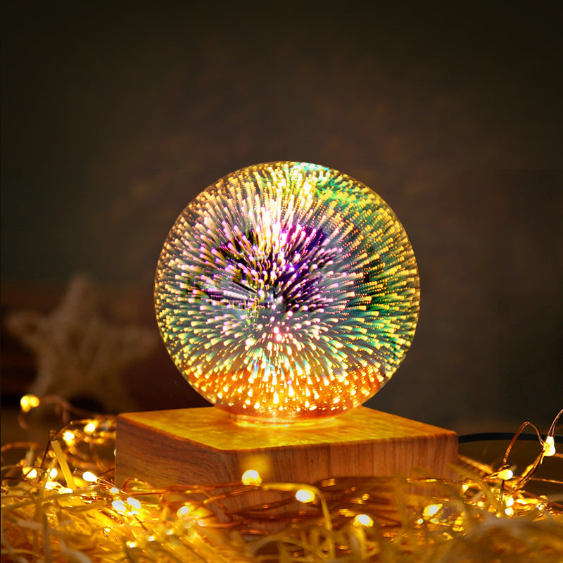 USB 3D Firework Crystals Ball Night Light  Plug In Romantic Star LED Night Light Christmas Lights Christmas Home Decorations 🇨🇳