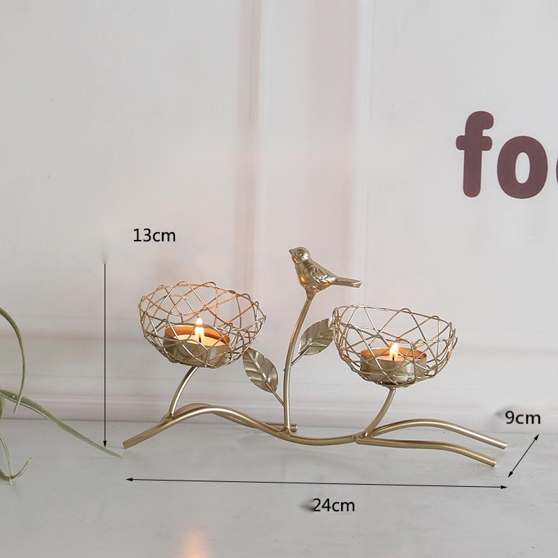 Wrought iron golden bird aroma candle holder 🇨🇳