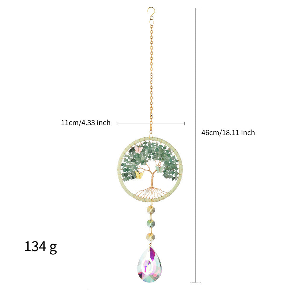 Four Colors Natural Crystal Lucky Tree Sun Catcher Crystal Wind Chimes 🇨🇳