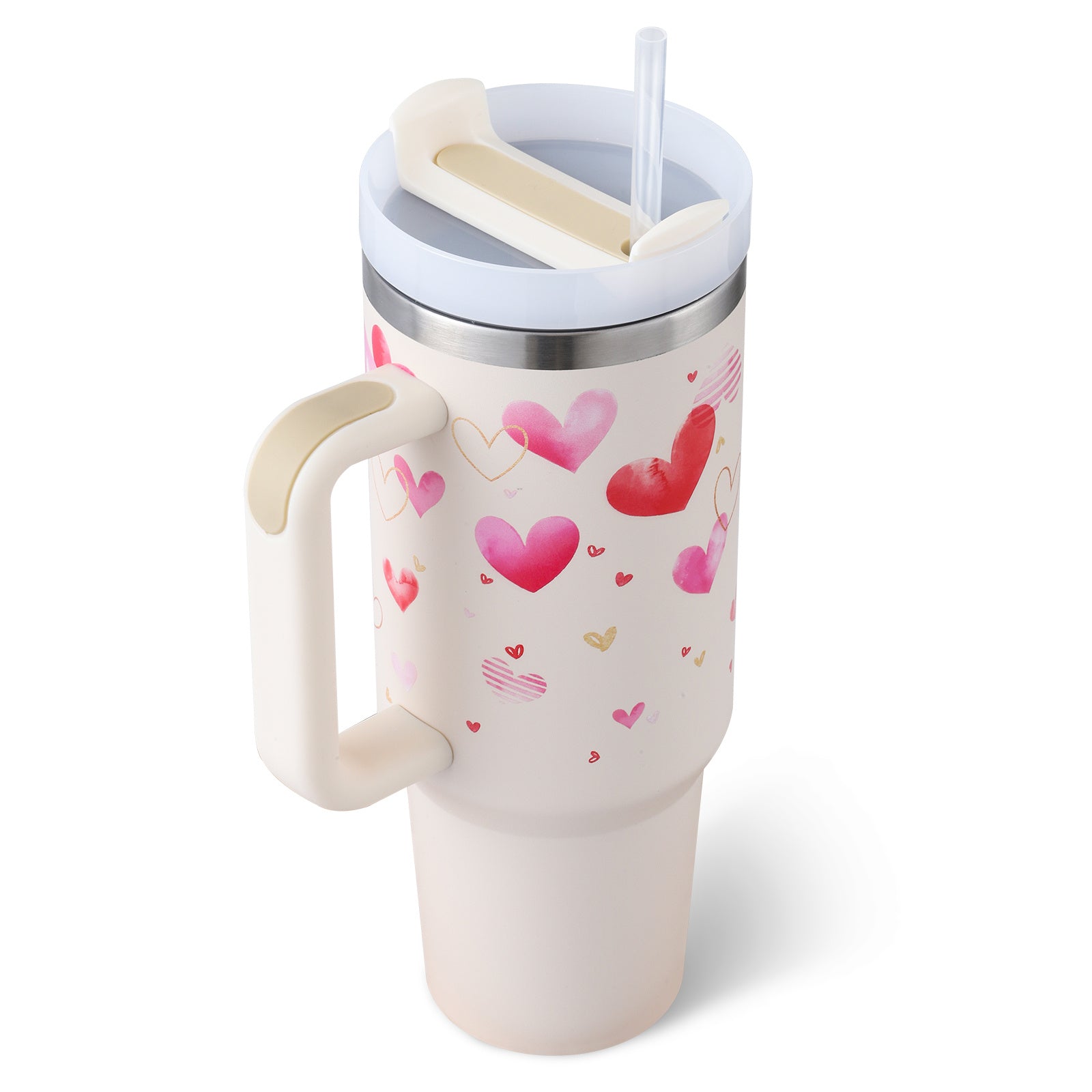 40 Oz Tumbler With Handle Straw Insulated, Stainless Steel,Spill Proof, Vacuum insulated With Lid Tapered 🇨🇳