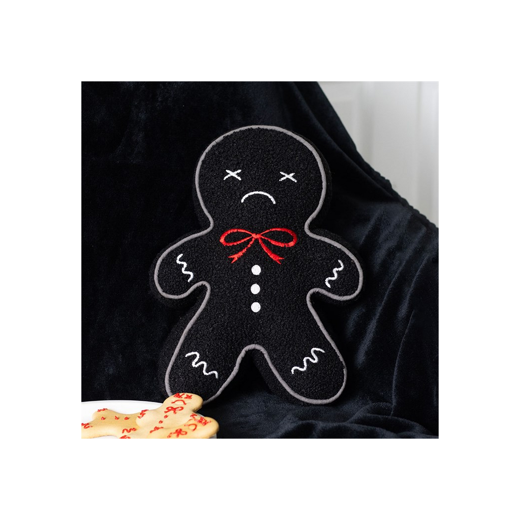 Spooky Gingerbread Man Boucle Cushion