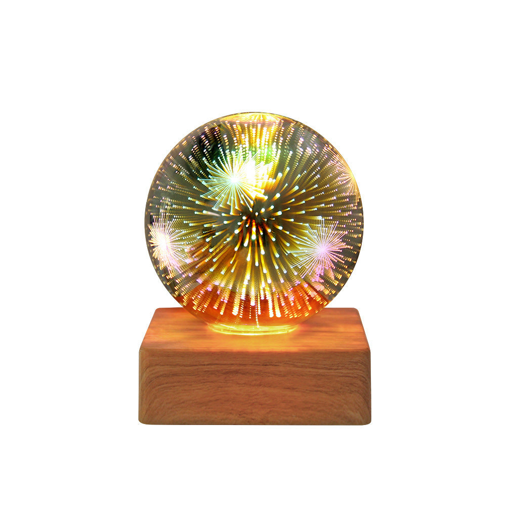 USB 3D Firework Crystals Ball Night Light  Plug In Romantic Star LED Night Light Christmas Lights Christmas Home Decorations 🇨🇳