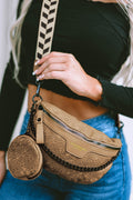 Camel Colorblock Strap Chain Shoulder Bag With Coin Purse 🇨🇳