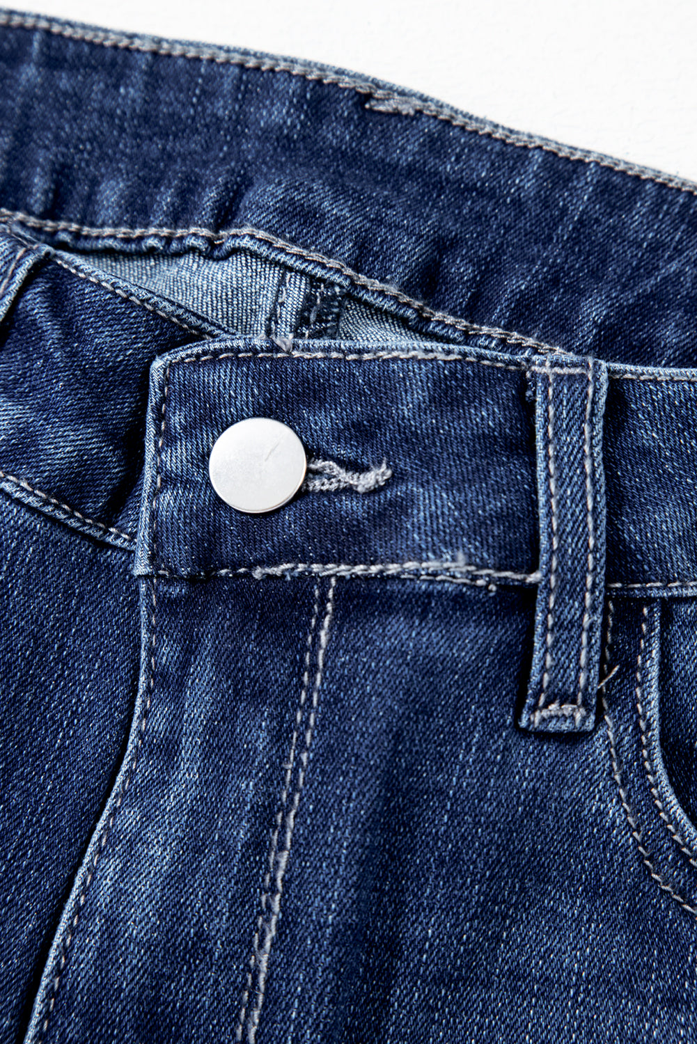 Sail Blue Mineral Wash Raw Hem High Waist Flared Jeans 🇨🇳